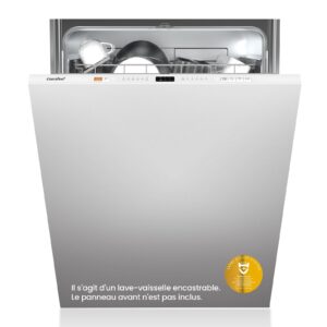 CDWPB1215PB-EU Lave-vaisselle Entièrement Intégré avec 12 Couverts, Lavage Rapide - Blanc