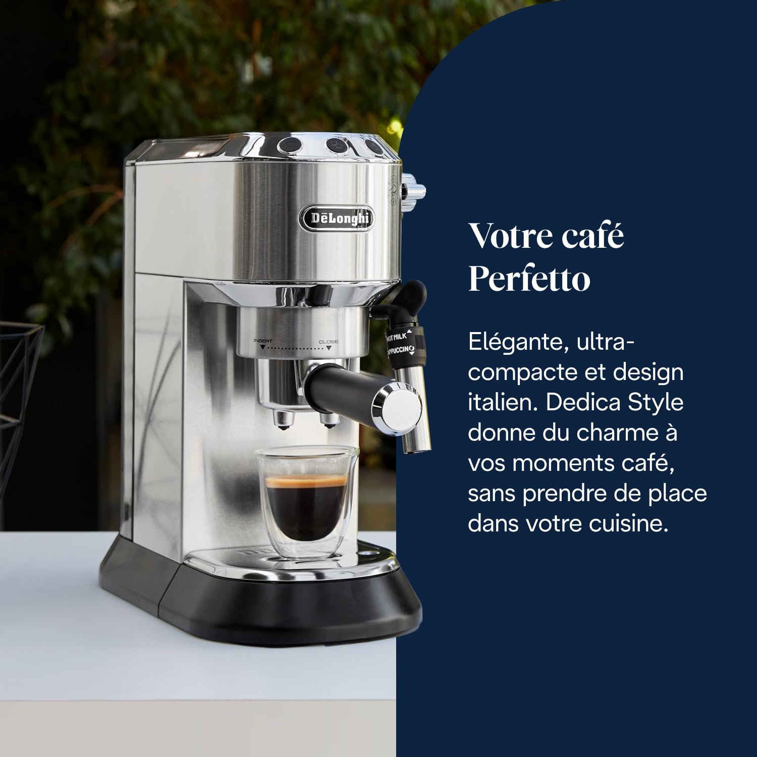 Dedica Style EC685.M, Machine à Expresso avec Buse à Mousse de Lait Professionnelle, Seulement 15 cm de Large, Réservoir de 1 L, Boîtier en Métal, Compatible avec les Dosettes E.S.E, Métal – Image 10
