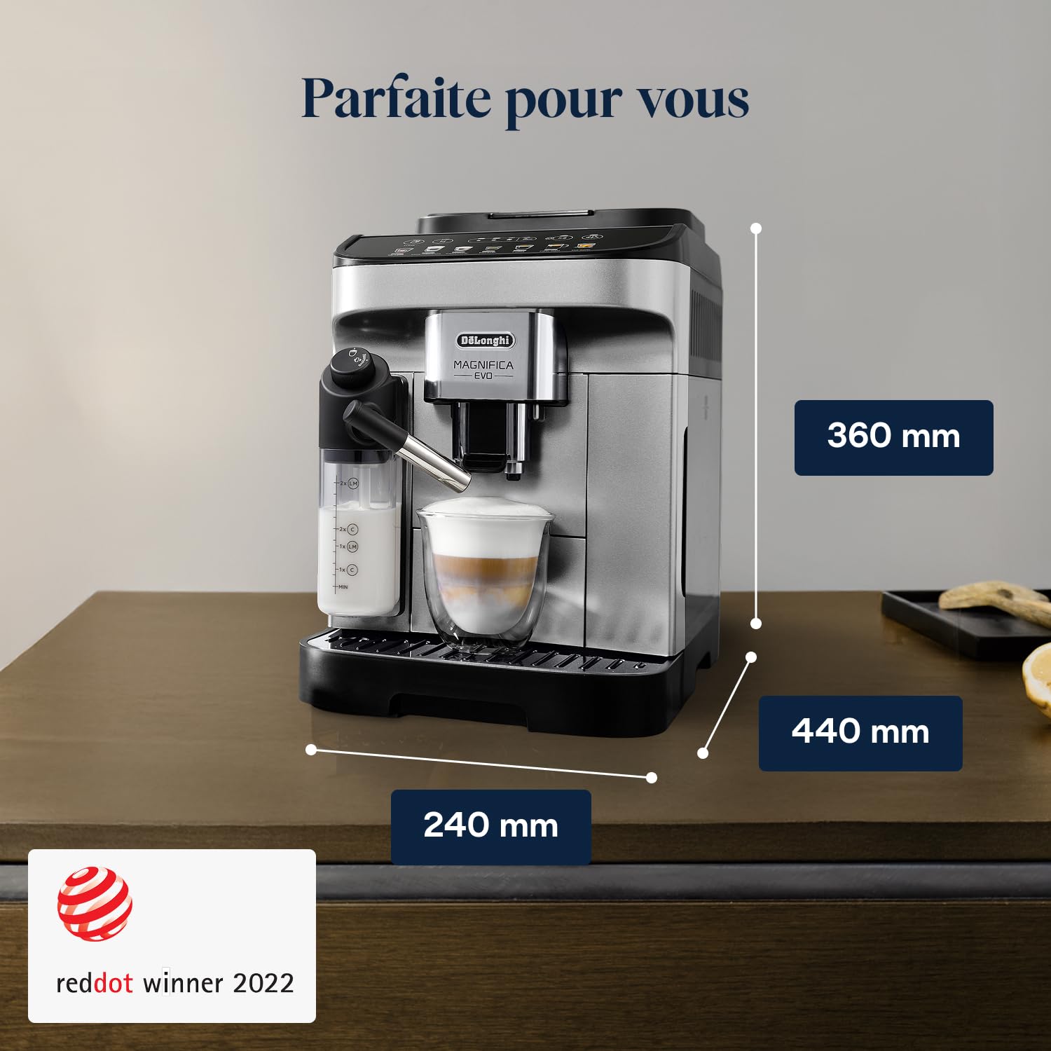 Magnifica Evo - Perfetto Machine à Café Automatique avec LatteCrema Mousseur à Lait Automatique, 7 Boissons en une Seule Touche, Commandes Soft Touch, Argent et Noir (ECAM292.81.SB) – Image 3