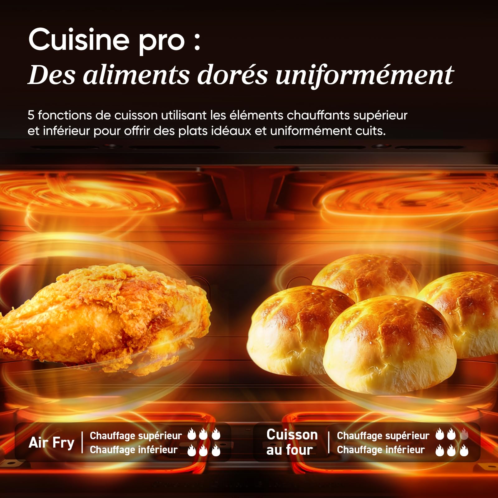 Air Fryer 10L Twinfry, Friteuse sans Huile Double Résistance, Airfryer à Dual Zone Avec Séparateur Amovible – Image 9