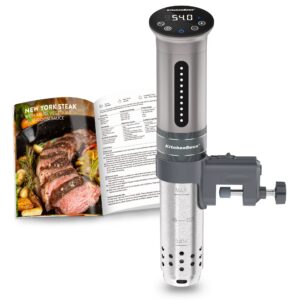 KitchenBoss Cuiseur Sous Vide,1100W,IPX7 Imperméable à l'eau,Calculateur d'Immersion de Cuisinière,Thermostat Réglable pour un Contrôle Précis de la Température