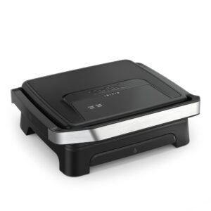 Tefal Inicio, Gril et machine à panini, Chauffe rapide: 2000W, Plaques de cuisson antiadhésives, Grande surface de cuisson, Noir, Inicio, GC271810