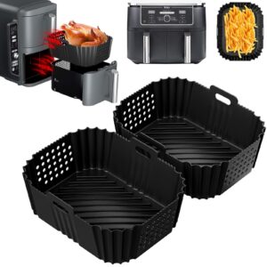 2 Paquet Moule Silicone Air Fryer pour Ninja Double Stack XL Friteuse Sans Huile SL400EU, Moule Accessoires Airfryer pour Foodi Max Dual Zone 9.5l AF400EU AF300EU 7.5L, Plat Pour Cuisine